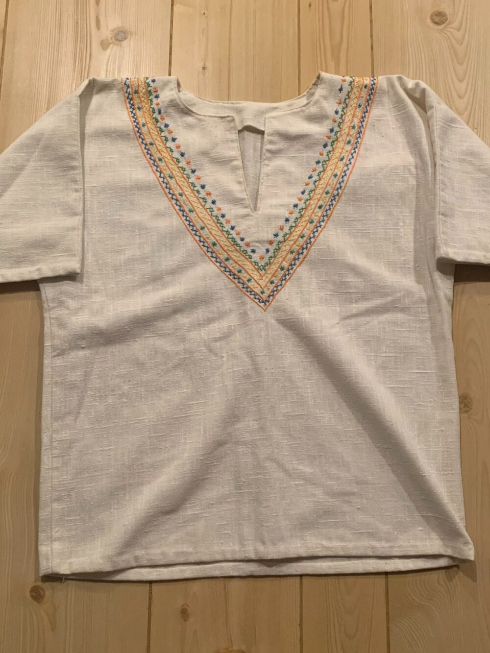Vintage Handmade Embroidered Tunic Bohemian Cottagecore Hippie Women's Size L